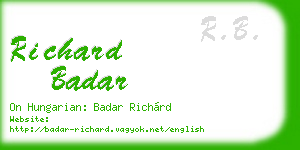 richard badar business card